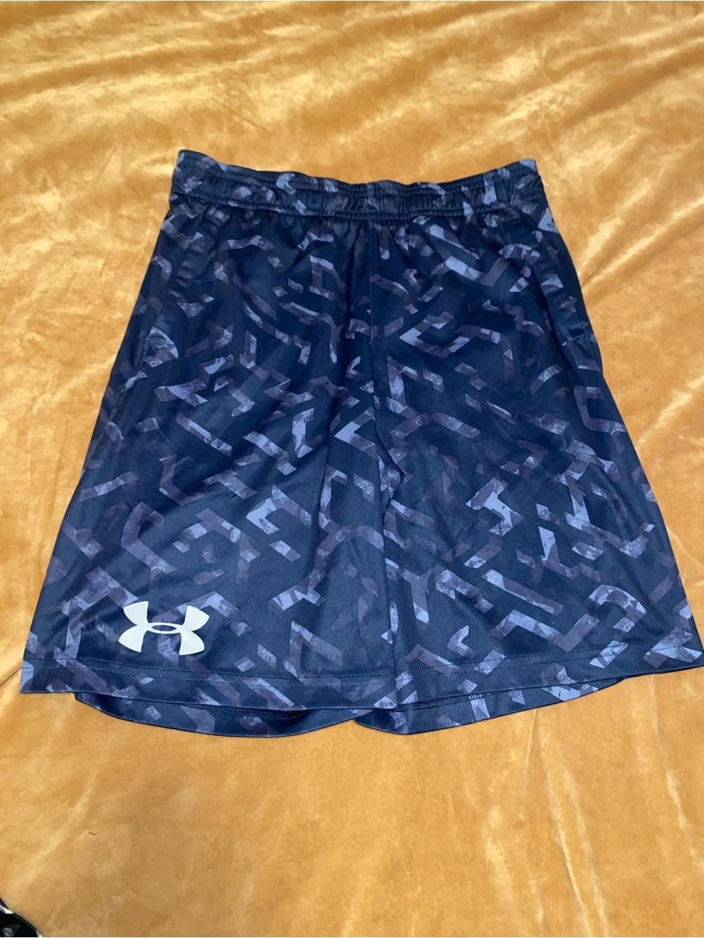 Under Armour Boys Black & Blue Graphic Athletic Shorts